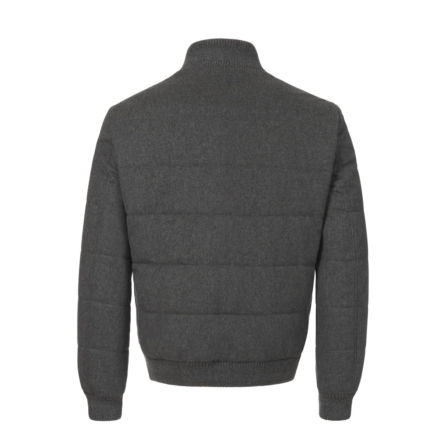 Loro Piana Leather and Cashmere Bomber Jacket in Grey - SARTALE