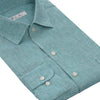 Loro Piana Linen Shirt with Chest Pocket in Sky Blue - SARTALE