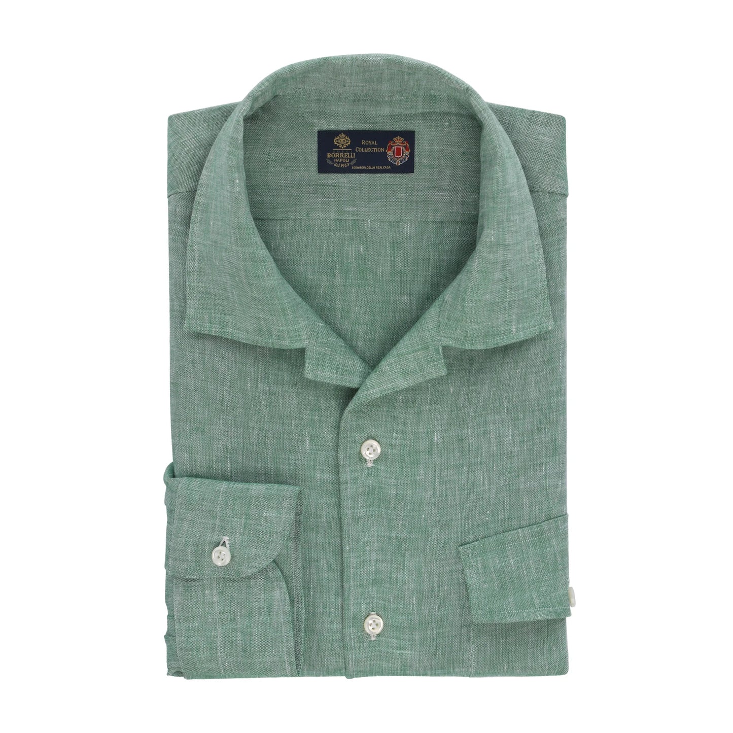 Luigi Borrelli Linen Shirt in Light Green - SARTALE