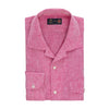 Luigi Borrelli Linen Shirt with Open Collar in Pink - SARTALE