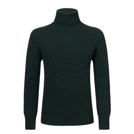 Malo Cashmere Turtleneck Sweater in Green Melange - SARTALE