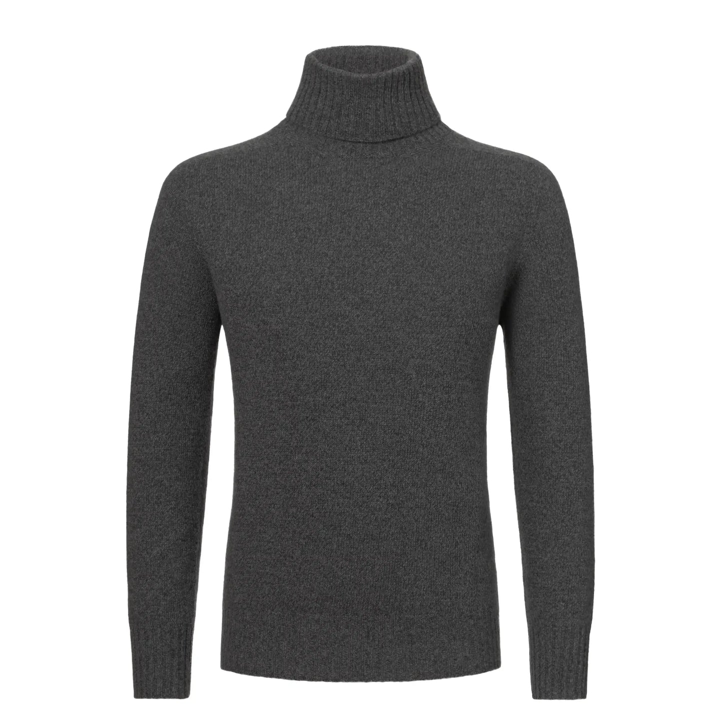 Malo Cashmere Turtleneck Sweater in Grey Melange - SARTALE