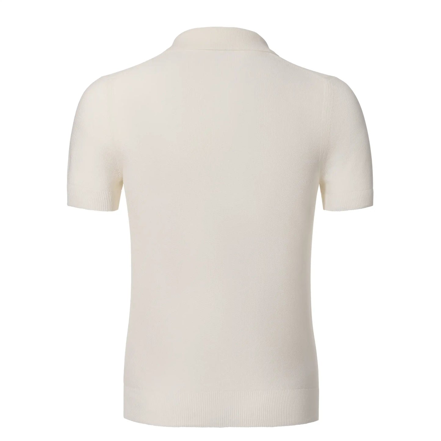 Malo Cotton Knitted Polo in Cream White - SARTALE
