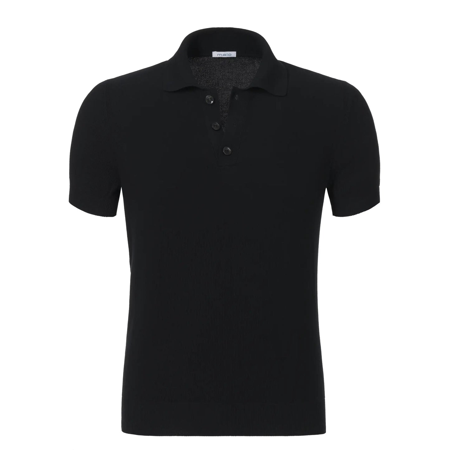 Malo Cotton Knitted Polo in Dark Blue - SARTALE