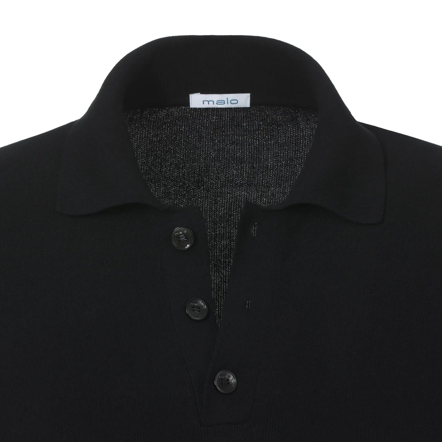 Malo Cotton Knitted Polo in Dark Blue - SARTALE