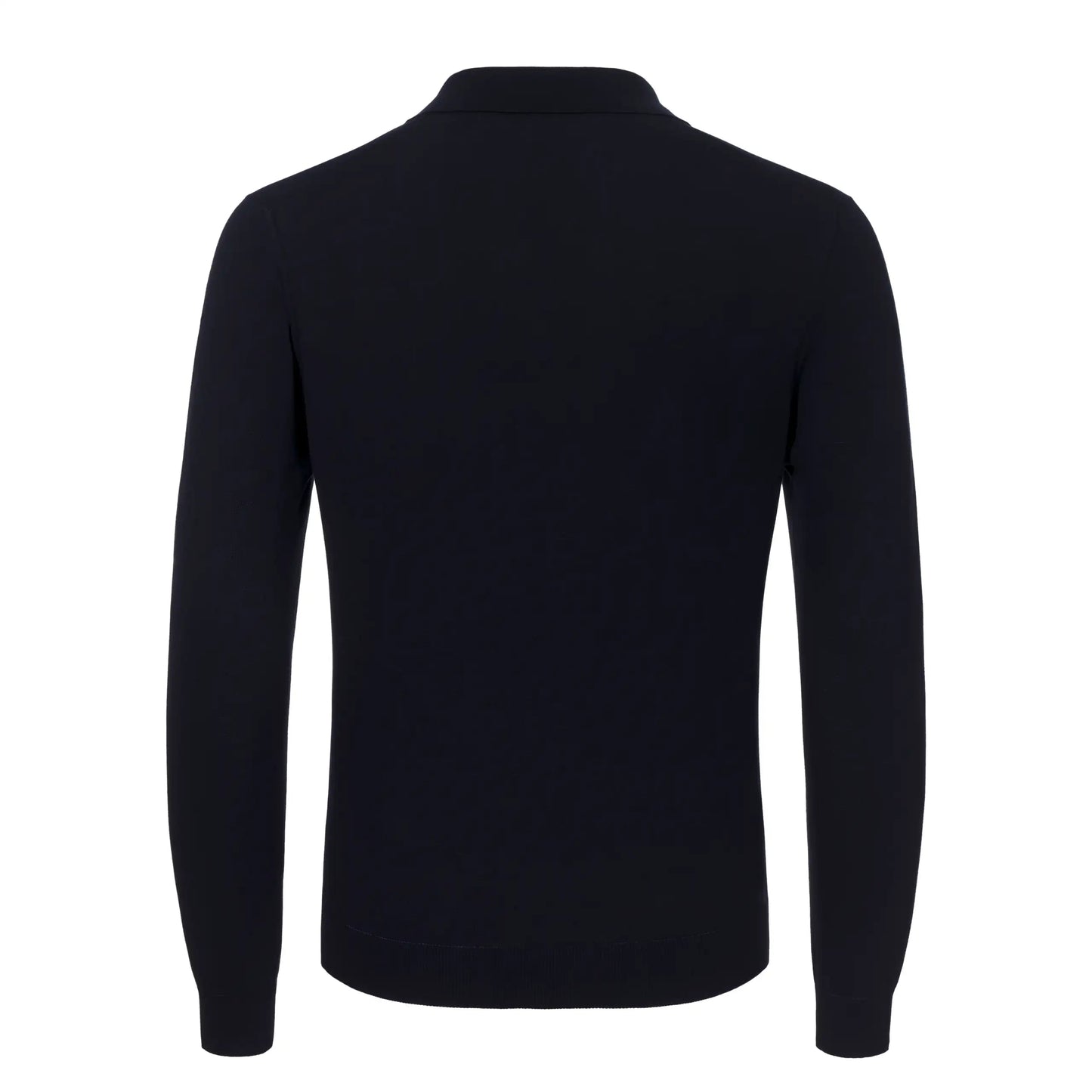 Malo Cotton Long Sleeve Polo Shirt in Dark Blue - SARTALE