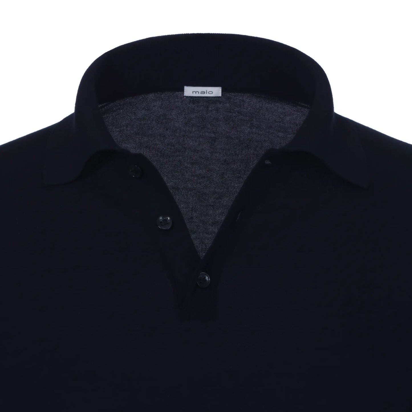 Malo Cotton Long Sleeve Polo Shirt in Dark Blue - SARTALE