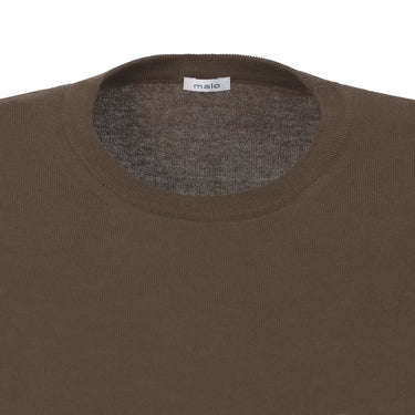 Malo Cotton Pullover in Marrone Brown - SARTALE