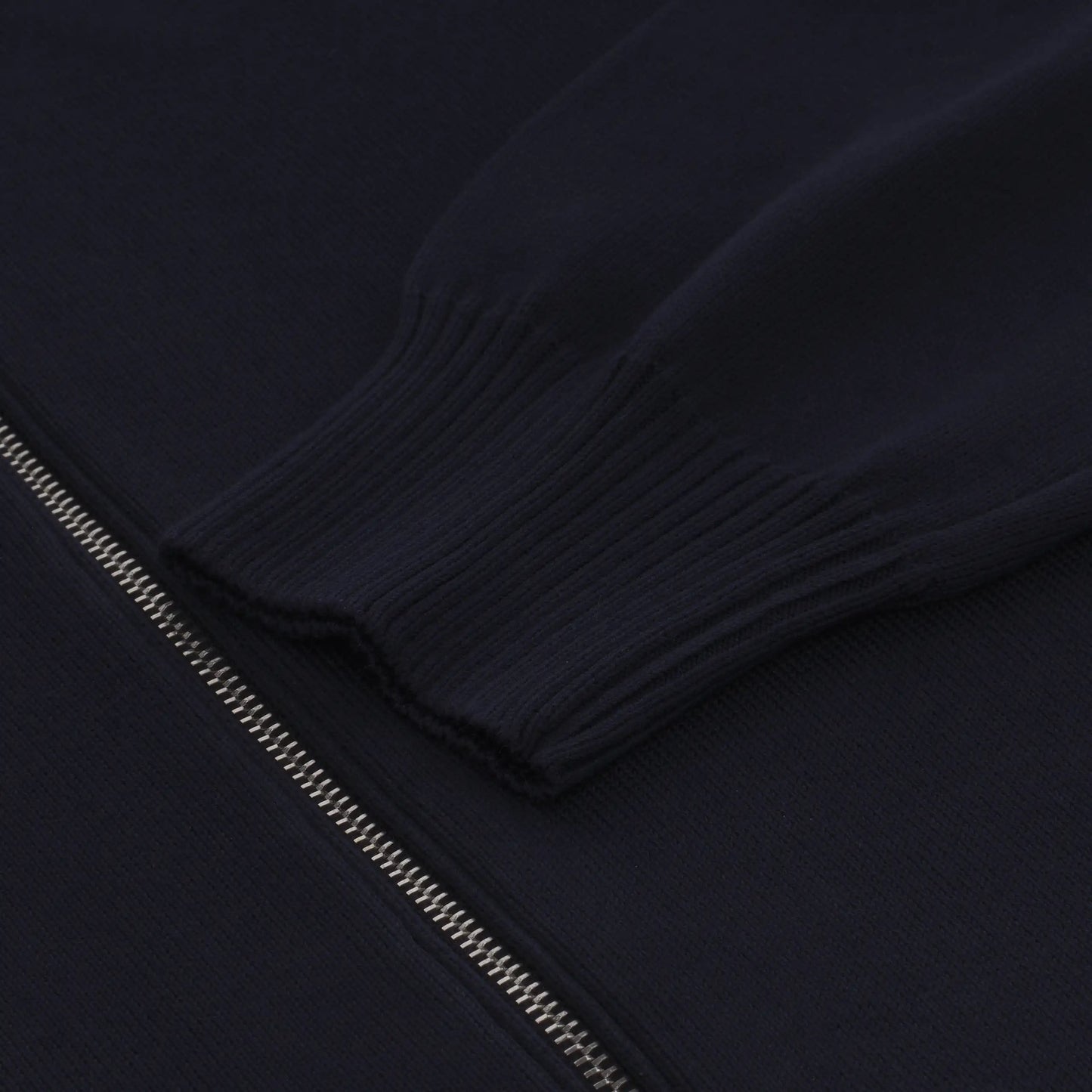 Malo Cotton Zip-Up Sweater in Dark Blue - SARTALE