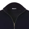 Malo Cotton Zip-Up Sweater in Dark Blue - SARTALE