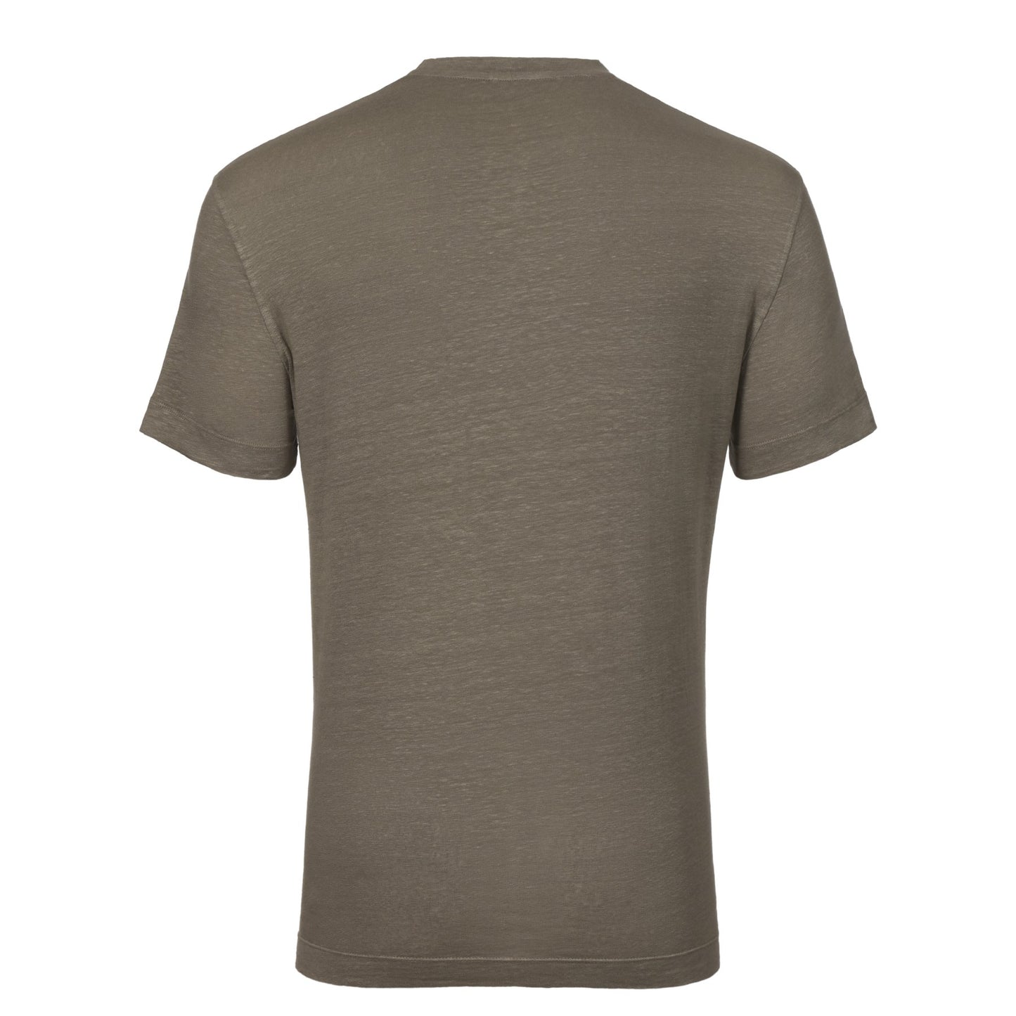Malo Crew-Neck Linen T-Shirt in Taupe - SARTALE