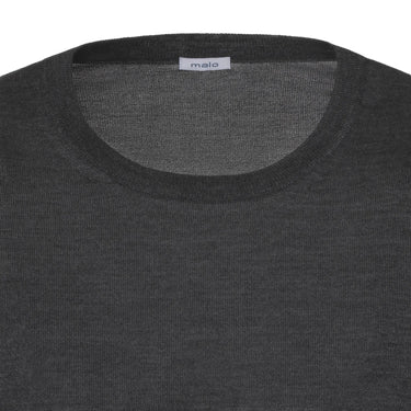 Malo Knitted Cashmere and Silk Sweater in Dark Grey - SARTALE