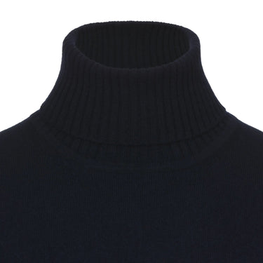 Malo Knitted Turtleneck Sweater in Dark Blue - SARTALE
