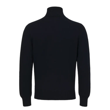 Malo Knitted Turtleneck Sweater in Dark Blue - SARTALE