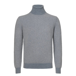 Malo Knitted Turtleneck Sweater in Light Blue - SARTALE