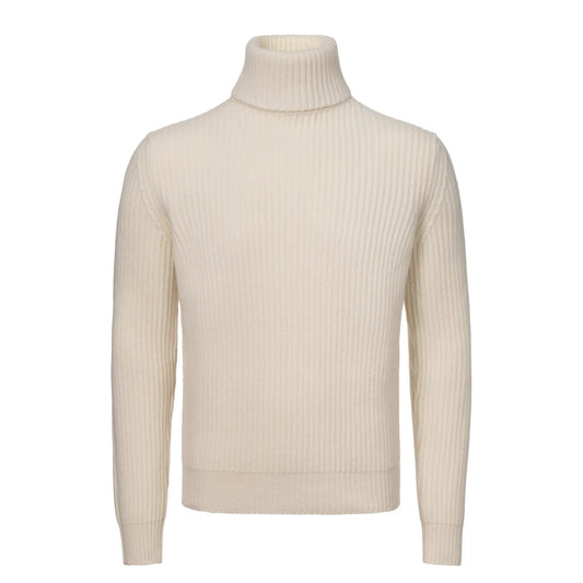 Malo Knitted Turtleneck Sweater in White - SARTALE
