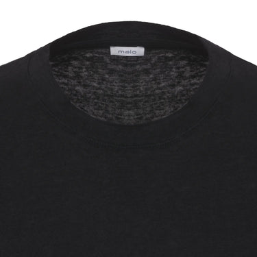 Malo Linen Crew-Neck T-Shirt in Dark Blue - SARTALE