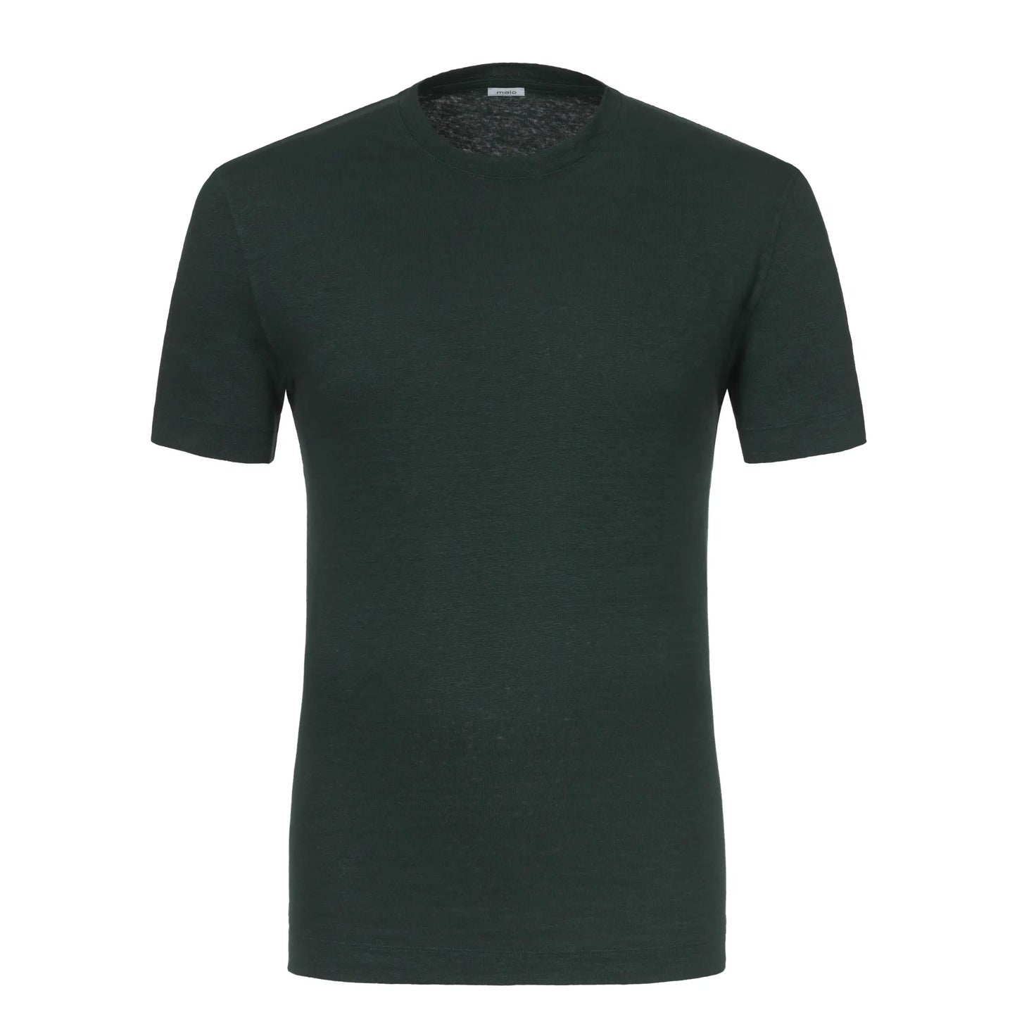 Malo Linen Crew-Neck T-Shirt in Forest Green - SARTALE