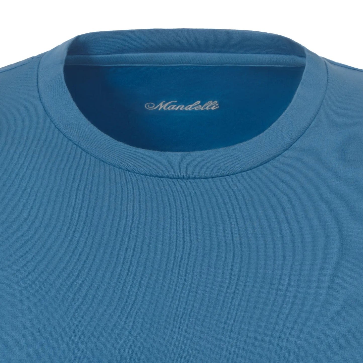 Mandelli Crew-Neck Jersey-Cotton T-Shirt in Sky Blue - SARTALE