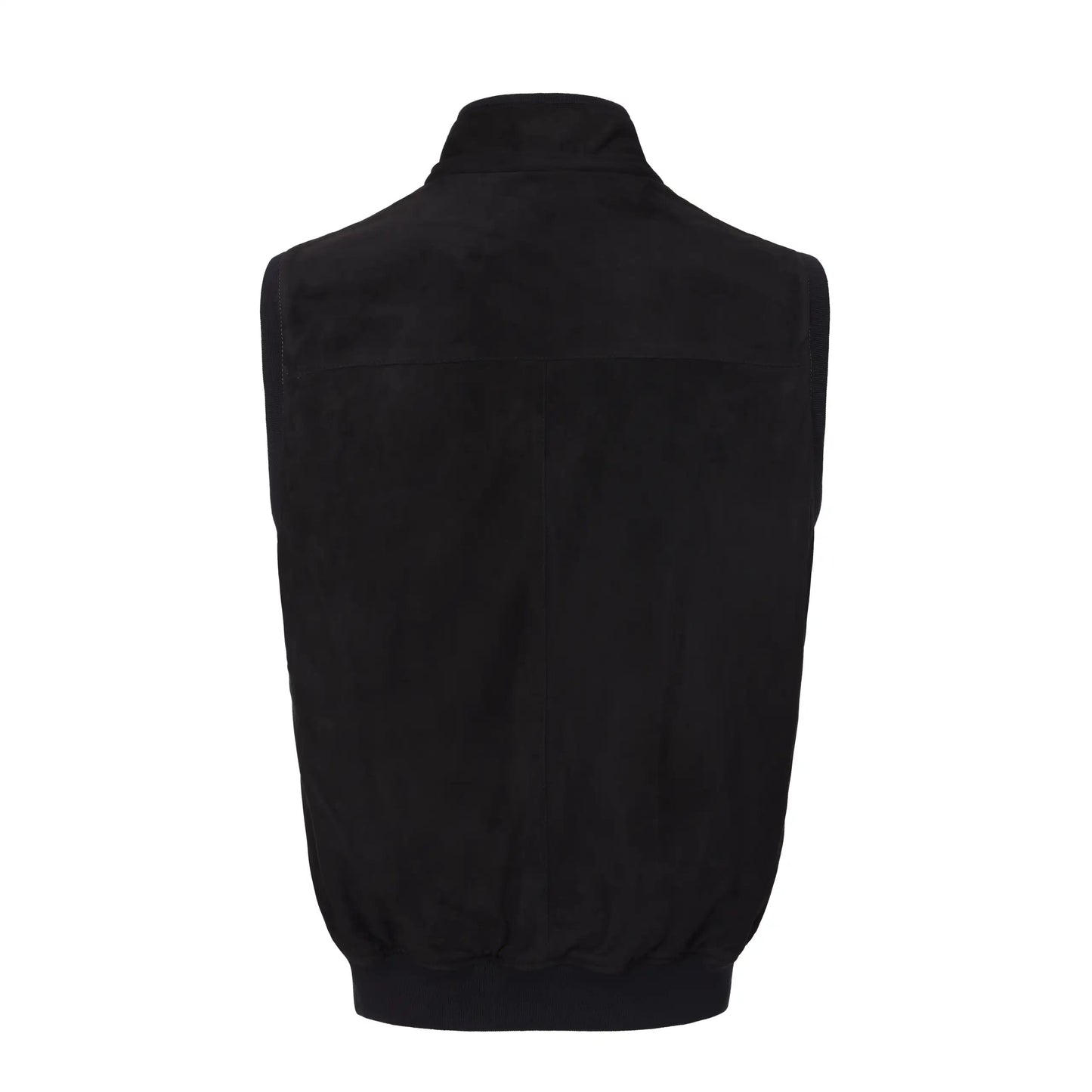 Mandelli Hooded Leather Vest in Dark Blue - SARTALE