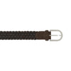 Mandelli Leather Braided Belt in Marrone Brown - SARTALE