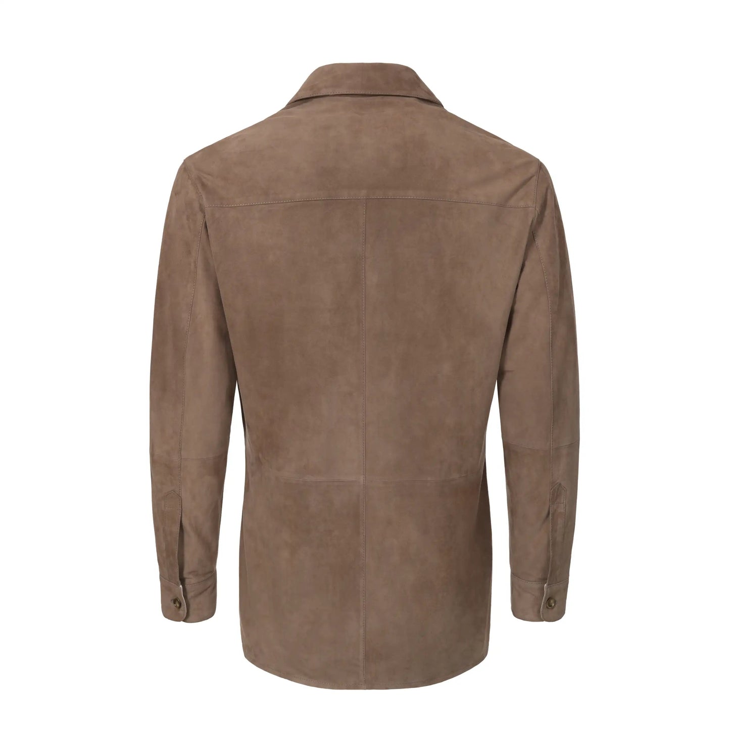 Mandelli Leather Overshirt in Taupe - SARTALE