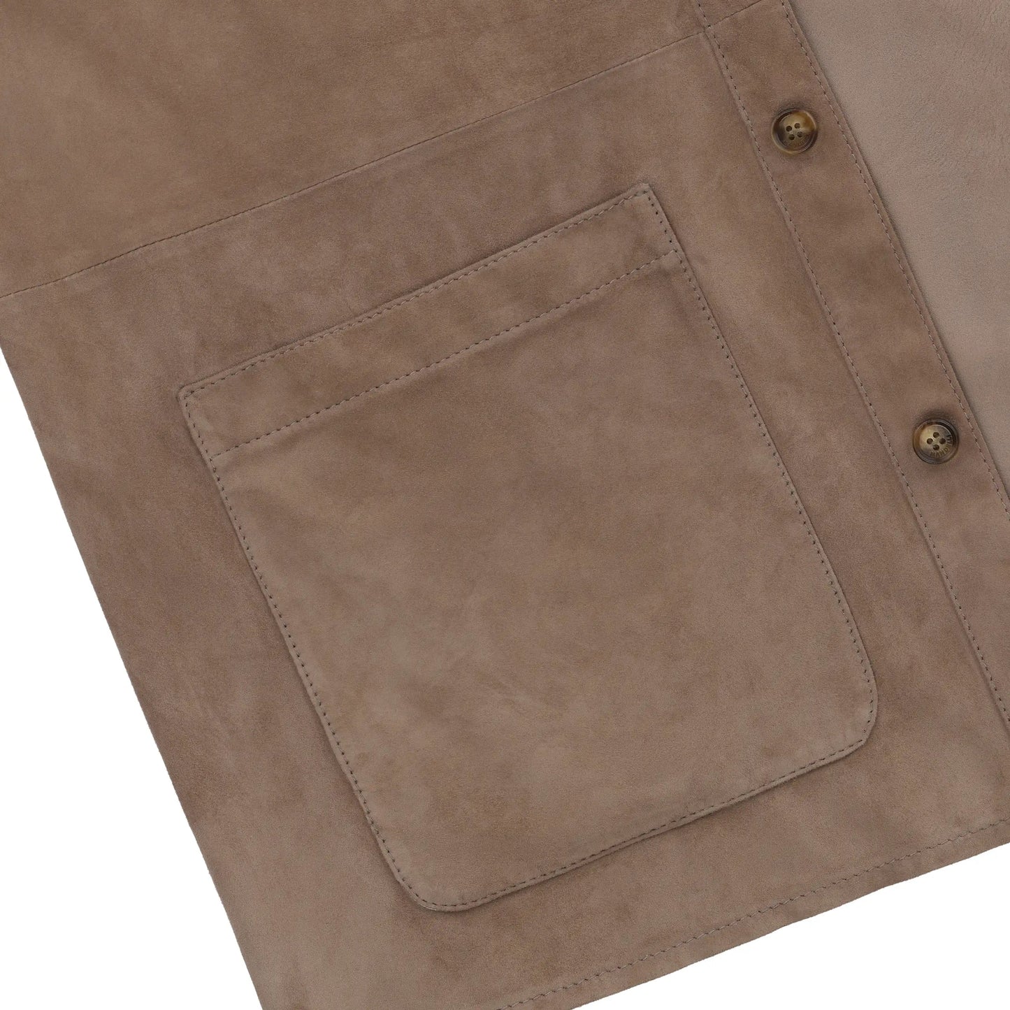 Mandelli Leather Overshirt in Taupe - SARTALE