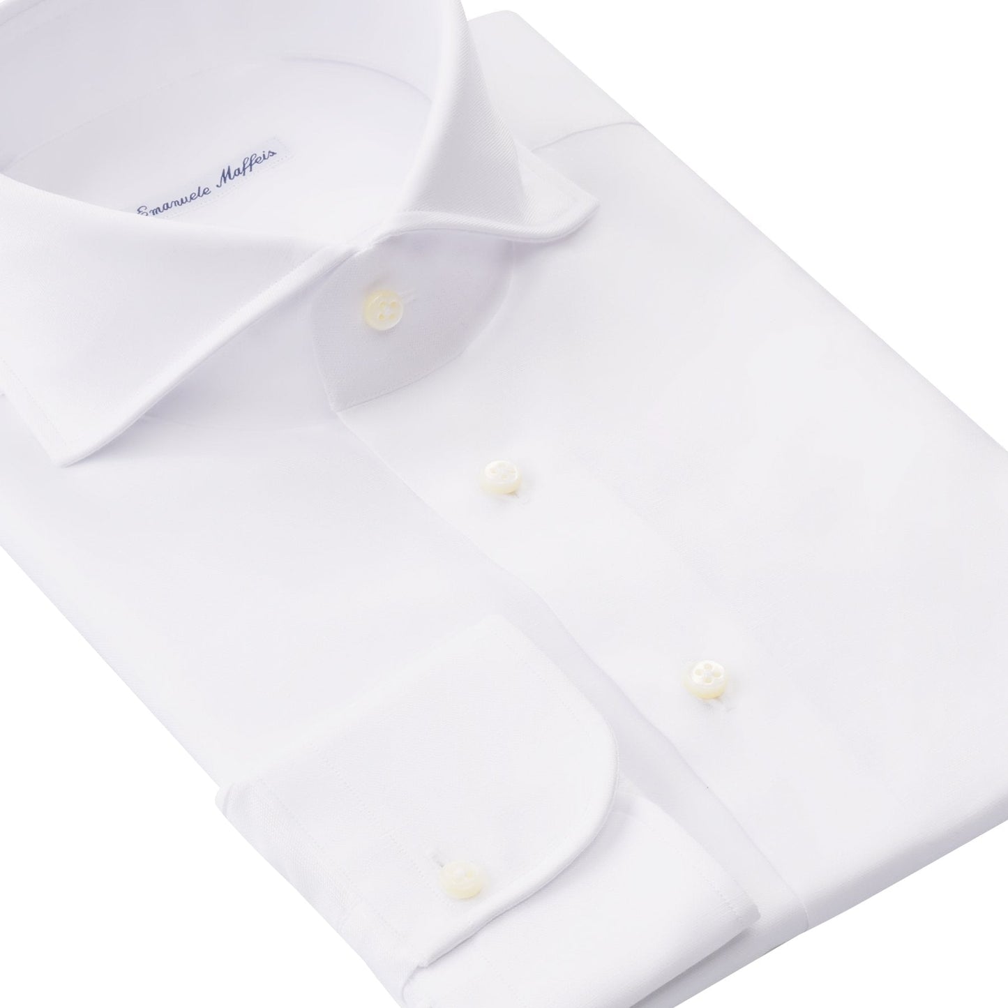 Emanuele Maffeis Cotton and Linen-Blend White Shirt - SARTALE