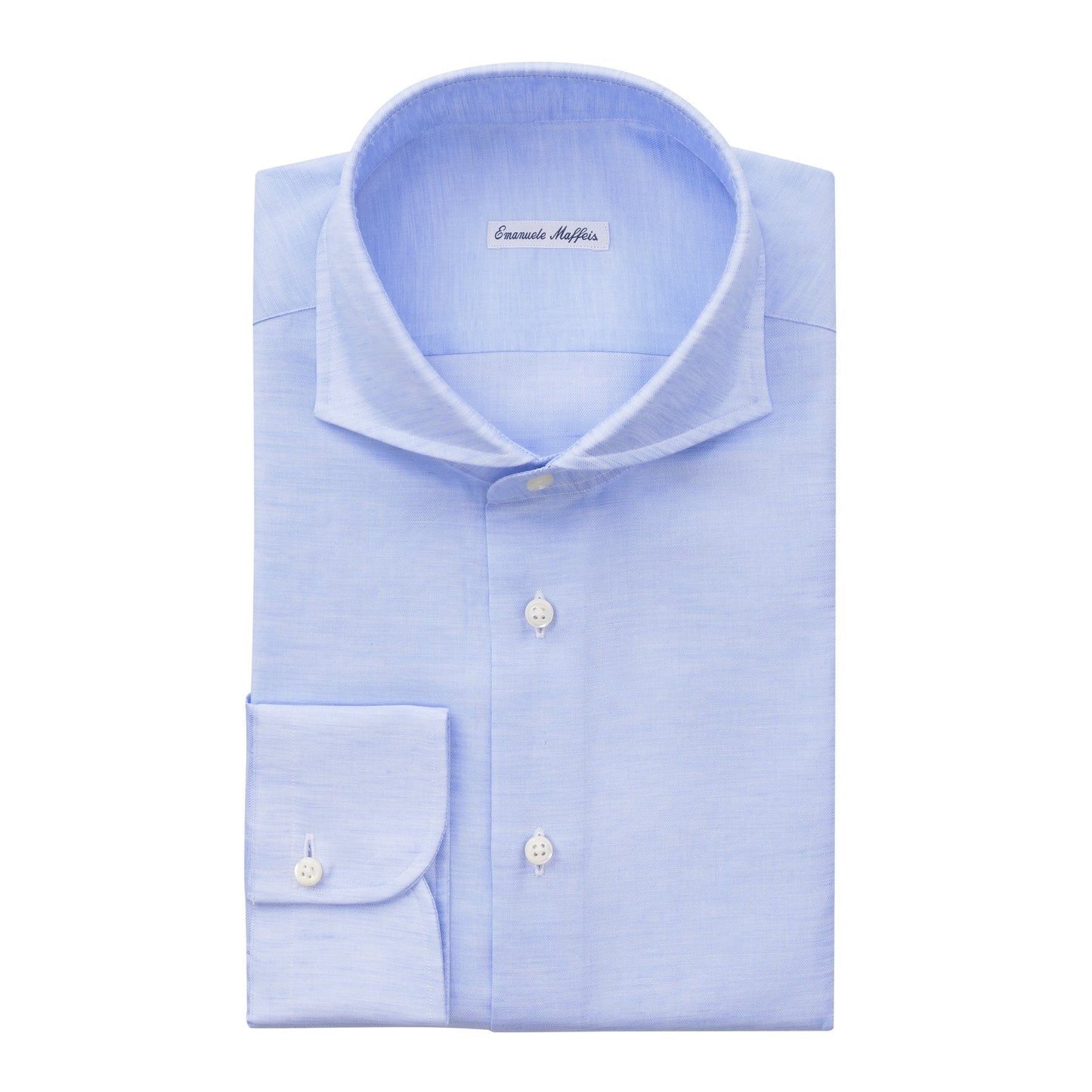 Emanuele Maffeis Cotton and Linen-Blend Light Blue Shirt - SARTALE