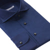 Emanuele Maffeis Cotton and Linen-Blend Dark Blue Shirt - SARTALE