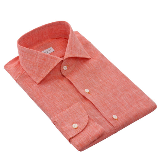 Maria Santangelo Linen Shirt in Pink Orange - SARTALE