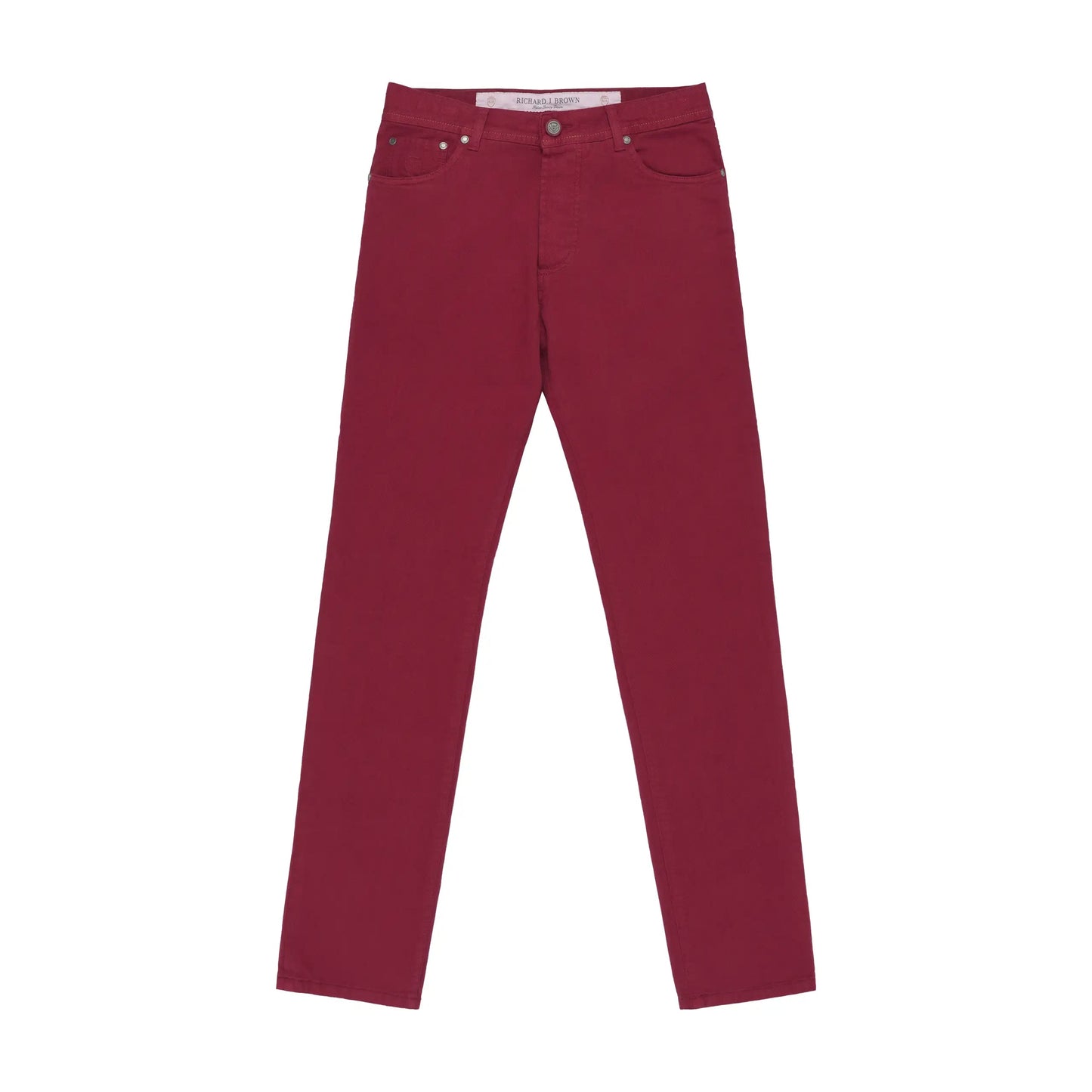 Richard J. Brown Cotton-Linen Blend Jeans in Cardinal Red - SARTALE