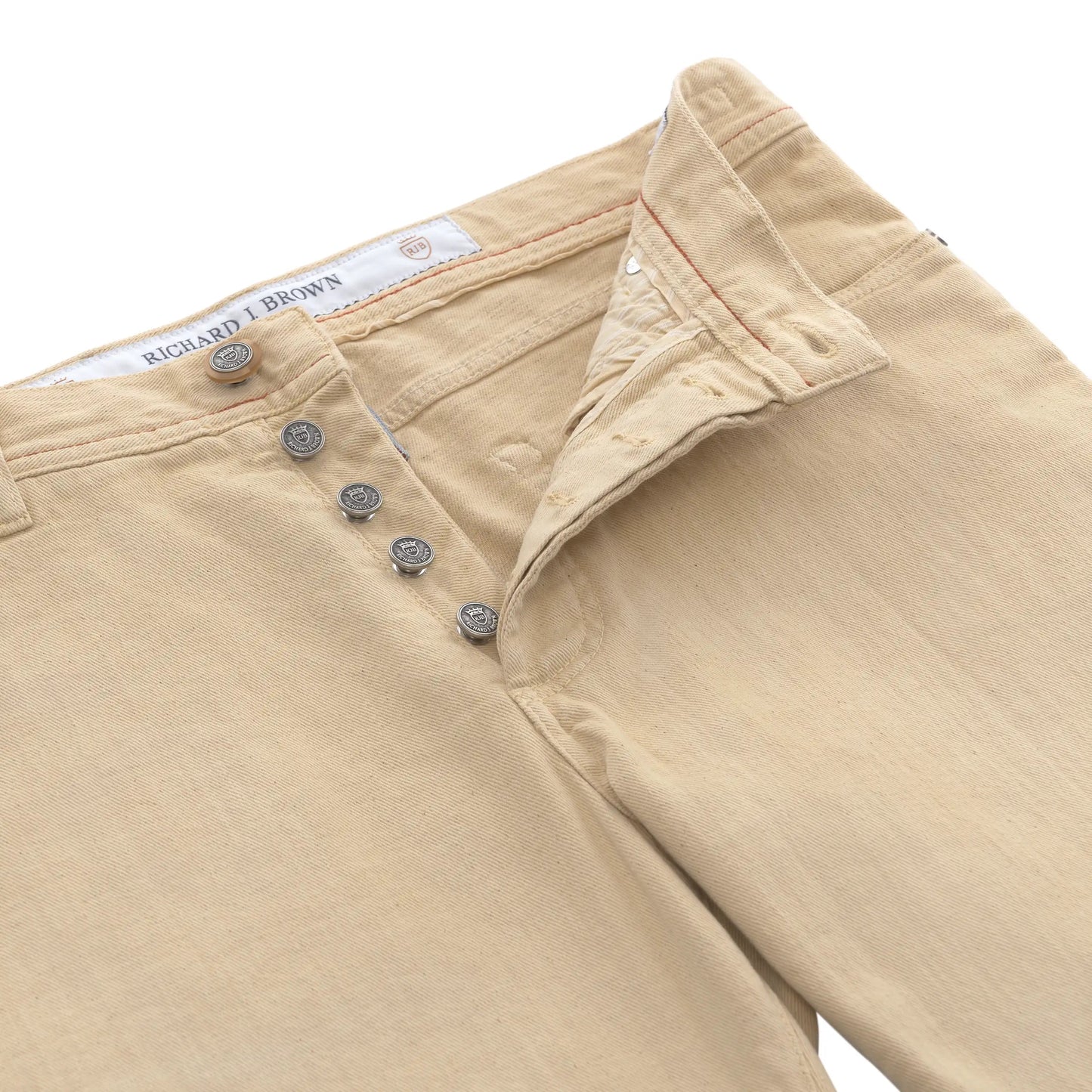 Richard J. Brown Cotton-Linen Blend Jeans in Creamy Yellow - SARTALE