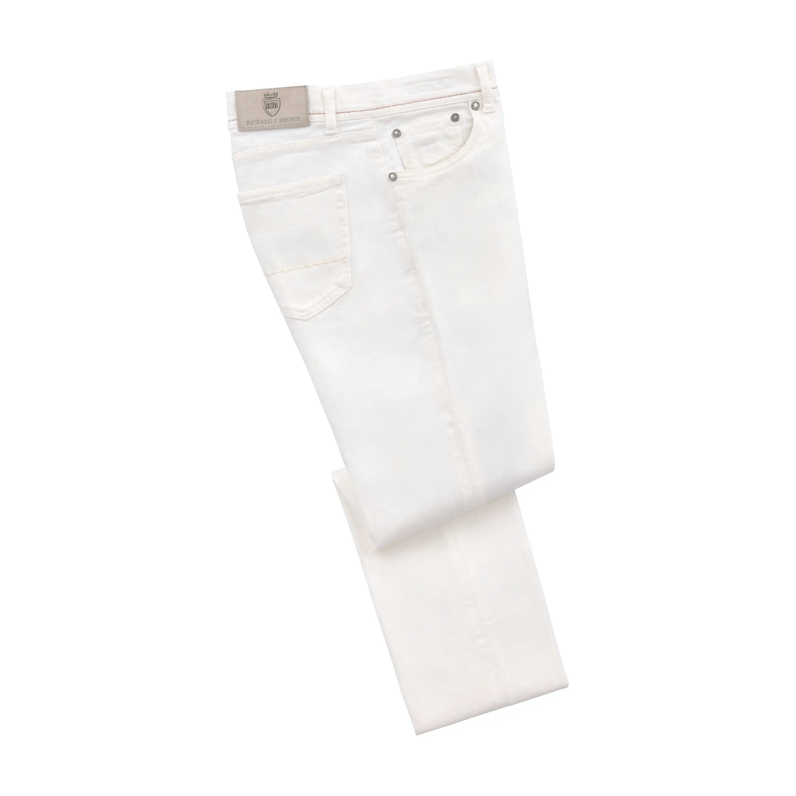Jeans aus Baumwoll-Leinen-Mix in Weiß