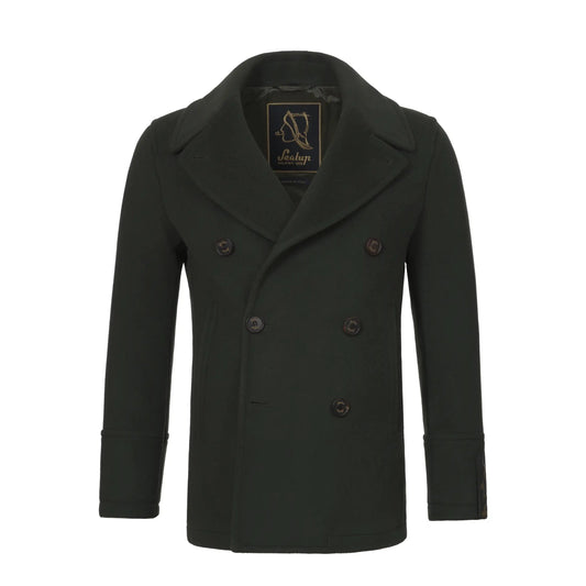 Sealup Amalfi Cashmere-Blend Peacoat in Military Green - SARTALE