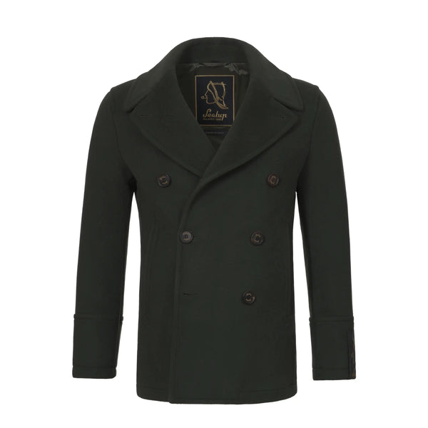 Sealup Amalfi Cashmere-Blend Peacoat in Military Green | SARTALE