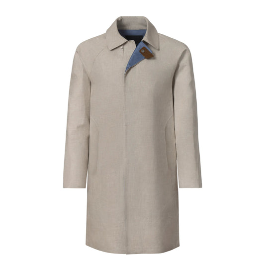 Sease Four-Layer Linen Trench Coat in Light Beige - SARTALE