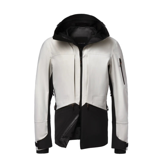Sease Laminated Wool-Blend Hooded Ski Jacket in Off White - SARTALE