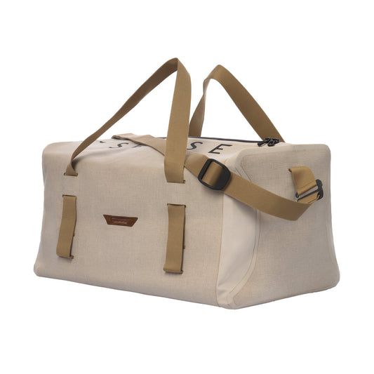 Sease Linen Travel Duffle Bag in Light Beige - SARTALE
