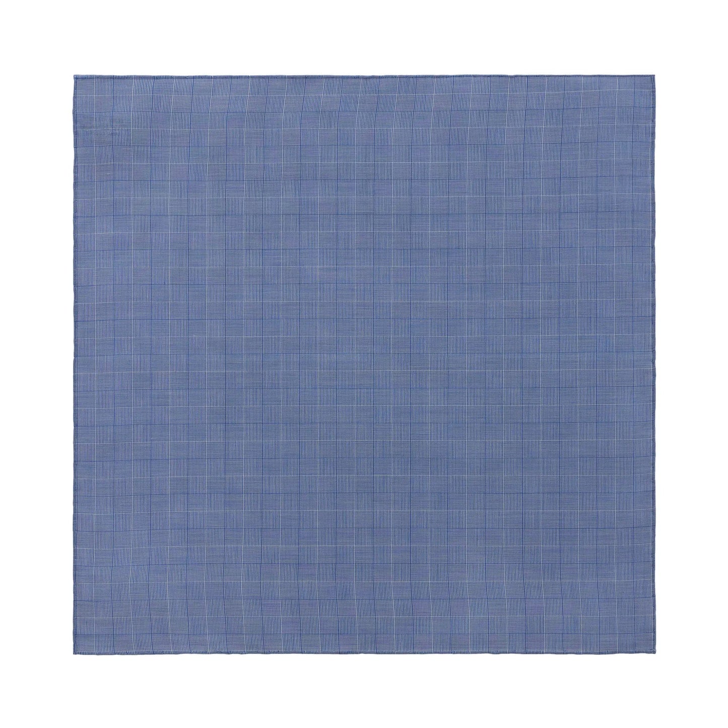 Simonnot Godard Checked Cotton Pocket Square in Blue - SARTALE