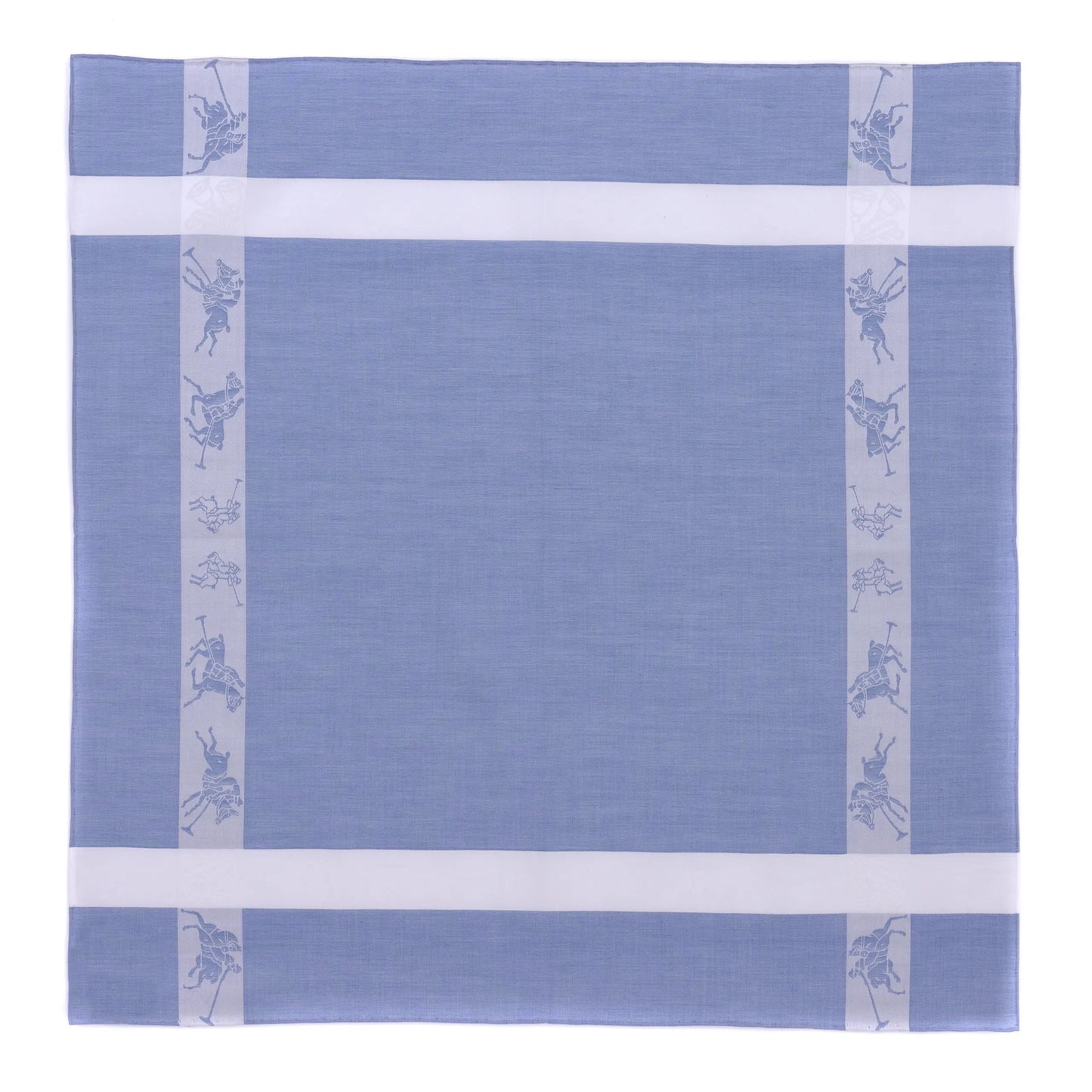 Simonnot Godard Printed Cotton Pocket Square in Sky Blue - SARTALE