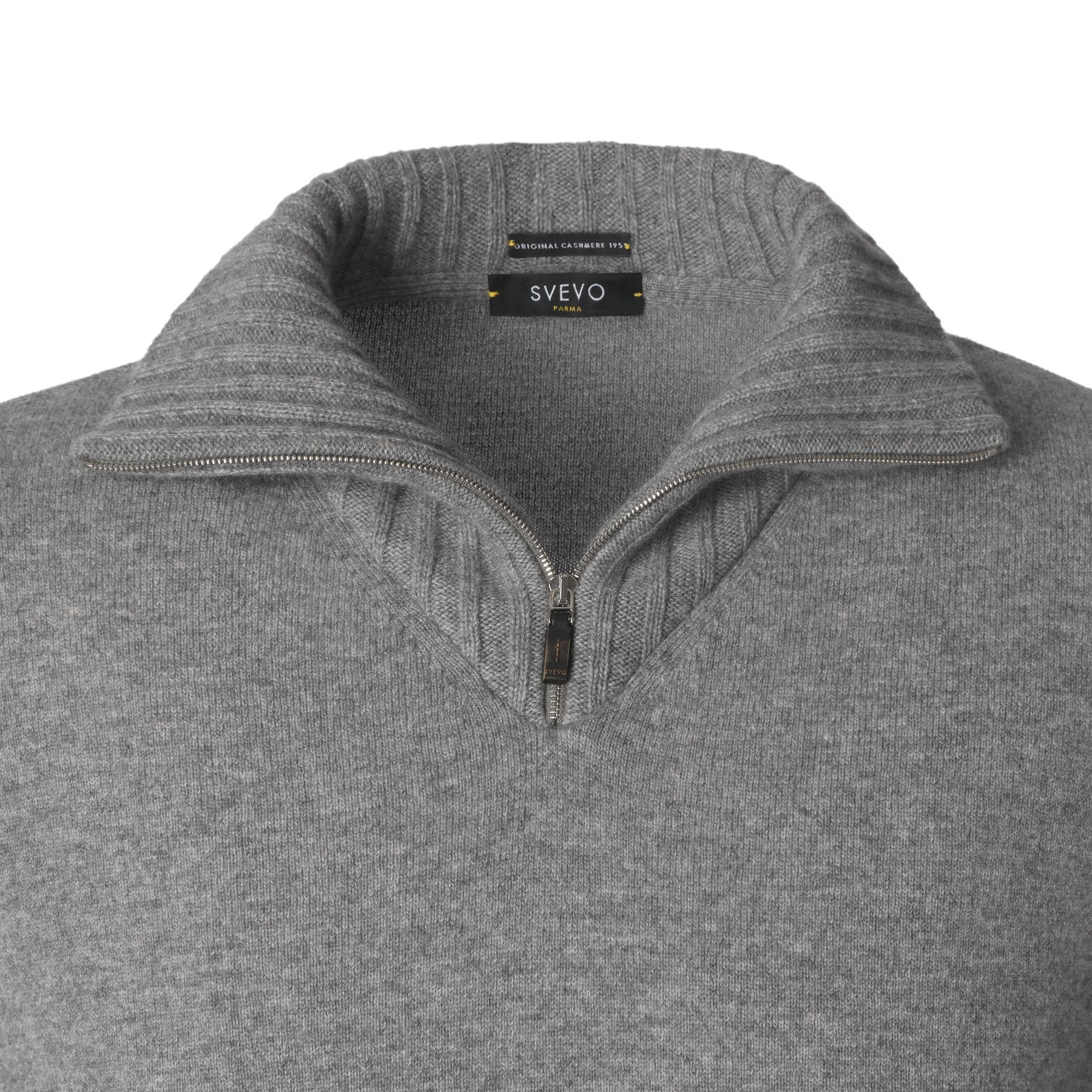 Svevo Cashmere Half-Zip Sweater in Grey | SARTALE