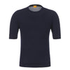 Svevo Crew Neck Cotton Jersey Navy Blue T-Shirt - SARTALE