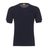 Svevo Crew Neck Navy Blue Cotton Jersey T-Shirt - SARTALE